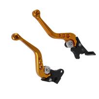 Pair of CNC Aluminum Motorcycle Clutch Drum Brake Lever Handle geltona
