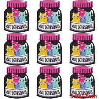 10Pcs/Lot Animal Embroidered Patches For Clothing Hip Hop Punk Sewing/Fusible Patch Iron On Patches For Clothes Embroidery Patch black
