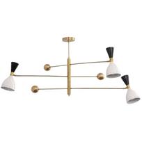 3 Light Counterball Pendant Mid Century Modern Raw Brass Sputnik Light Fixtur W: 40 H: 30 L: 40 Inches