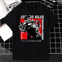 Japonijos anime JOJO keistoki nuotykių grafiniai marškinėliai Unisex Unisex Fashion Streetwear trumpomis rankovėmis plius dydžio marškinėliai Unisex 4XL black