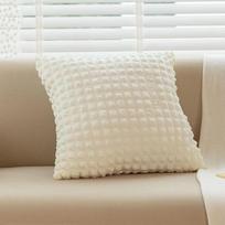 Sofa Pillow Hug Pillowcase 18x18inch Solid Color Elastic Puff Plaid Sofa Cushion Home Decor Simple Cream Style Pillow Cover 18x18inch-2pcs dramblio kaulas