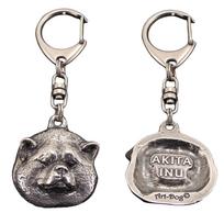 Akita, Akita Inu - Sidabruotas raktų pakabukas su šunimi, rankinės papuošimas, prekės ženklo Art-Dog kuprinės pakabukas sidabras