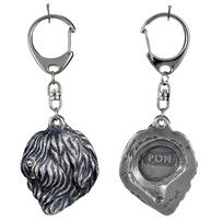 Polish Lowland Sheepdog, PON, Valee Sheepdog - Silver-plated key ring with a dog in a gift box, handbag decoration, backpack pendant by Art-Dog brand sidabras