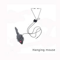 Cat Interactive Toy Hanging Door Retractable Cat Grab Rope Black Mouse Teasing Stick Indoor Cat Toys Entertain and Exercise Game gray