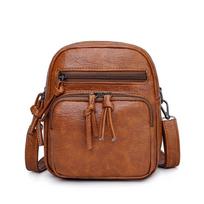 Nauji vintažiniai maži pečių krepšiai laisvalaikio rankinė Crossbody Krepšiai moterims PU odiniai telefono kišeniniai mergaičių piniginė Mini Messenger krepšiai 16x9x20cm juoda