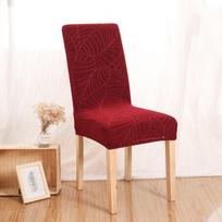 Thick Leaf Jacquard Elastic Chair Cover European and American Style Household Jacquard Chair Cover vyno raudonos spalvos