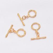 10pcs Non-Fading 24K Vacuum Gold Ot Buckle Bamboo Buckle Head Diy Handmade Bracelet Necklace Connection Ending Buckle Jewelry Buckle beige