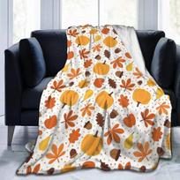 Rudens Moliūgas Rudens Lapai Minkštas Antklodė Lengva Flanelinė Vilnos Antklodė Sofai Lovai Sofa 30x40in orange