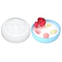 Round Candle Holder Resin Tray Silicone Mold for Crafting Candle Holder Jewelry Tray Gypsum Ornament Home Decorations white
