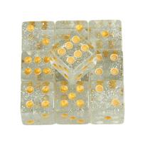 16mm Dice Set Translucent with Glitter 10pcs Game Dice Entertainment Acrylic Gambling Tool Dice mėlyna