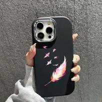 N76 Butterfly Soft Back Cover for Samsung S23 Plus S24 Ultra A54 A14 iPhone 16 14 13 Pro Max Xiaomi Redmi Note 13 Plating Frame Camera Protector Case Infinix Note 30 4G/5G gray