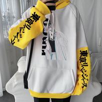 Tokyo Revengers Hoodies Pullover Tops Cool Boys Ran Haitani Graphic Streetwear Casual Long Sleeve Oversized Hooded Sweatshirts XS balta