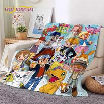 Retro Digimon Adventure Monster Cartoon Soft Flannel Blanket for Beds Bedroom Sofa Picnic,Throw Blanket for Cover Children Gift 30x40in