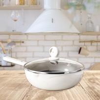 Nonstick Wok with Lid Cookware Diamter 28cm Omelet Pan Skillet Stir Fry for Electric All