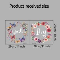 Garland Wash Dry Slogan Washing Machine Home Beautification Decorative Stickers 28*28cm*2pcs/fun-a010 gray