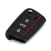 Automobilio rakto dėklas silikoninis dangtelis VW Golf 7 MK7 3 mygtukų atlenkiamam nuotolinio valdymo pulteliui Seat ir Skoda automobiliams, automobilių priedai raudona