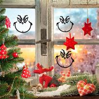 20 vnt. „Grinch“ lipdukai, „Grinch“ kalėdiniai papuošimai veido lipdukai Vinilo lipdukai, „Grinchmas“ „pasidaryk pats“ papuošalai, lipdukai One Size white