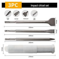 17-piece Electric Hammer Drill and Chisel Tool Set with Various Attachments