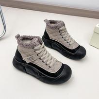 Women's Winter Fur Lined Snow Boots Outdoor Sports Warm Waterproof Leather Ankle Boots Comfortable Fleece Lined High Top Shoes 40 ruda
