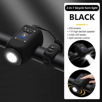Mountain Bike Electronic Horn Bell, 2024 Upgraded Electric Night Cycling Flashlight Accessories One Size juoda