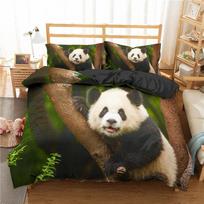Panda Antklodės Užvalkalų Komplektas 3D Atspausdintas Laukinių Gyvūnų Mielos Pandos Antklodės Užvalkalas Viengulis Karalienės Karališko dydžio Vaikams Poliesterio Patalių Komplektas 70x133cm 2pcs