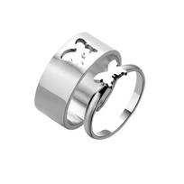 Love Heart Butterfly Star Dinosaur Plane Matching Rings Stainless Steel   Gold Dainty Trendy Rings for Women Friendship Couples Rings 8