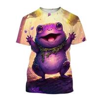 New Fashion Cartoon Animal Frog 3D Printing T-shirt Summer Men/Women Casual Round Neck Short-sleeved Unisex Shirt Oversized Size S