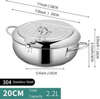 Virtuvinis gilus kepimo puodas su termometru ir dangčiu nerūdijančio plieno keptuvės Japoniška tempura gruzdintuvė keptuvėje kepta vištienos puode Virimo įrankiai geltona