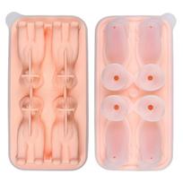 Animal Silicone Ice Grid Labrador Ice Block Mold 4-grid Puppy Ice Grid Mold žalia