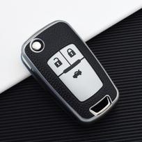 3 Buttons TPU Leather Car Key Case Cover Shell Fob For Chevrolet Cruze Aveo Camaro Epica Lova Sail Spark Opel Astra Corsa sidabras