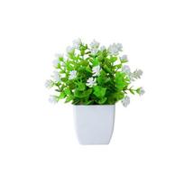 Imituotas bonsai, tikroviškas netikras vazoninis augalas, dirbtinis eukalipto bonsai, skirtas vidaus lauko dekoravimui suaugusiems balta