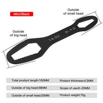 8–22 mm universalus „Torx“ veržliaraktis, savaime užsiveržiantis reguliuojamas stiklas, veržliarakčio lenta, dvigalvis „Torx“ veržliaraktis, rankiniai įrankiai gamykloje black