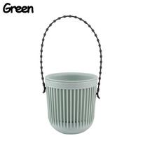 1 PC Plastic Basket Planter Desktop Ornament Plants Holder Hanging Flowerpot Garden Pot Double-layer žalia