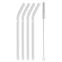 Lenkti stikliniai šiaudeliai - ZWILLING - Sorrento - 4 vnt. - 23 cm - Borosilikatinis stiklas skaidri