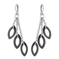 Boucles d'Oreilles Hanene - Argent Massif Rhodié 925 juoda