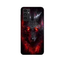 Coque Maniacase pour pour Samsung Galaxy A04s Loup noir feu rouge juoda