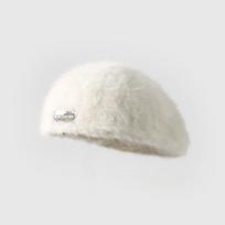 Autumn and Winter Warm Hat Women's Beret Retro Versatile Dual-use Forward Hat Solid Color Artist Hat average size