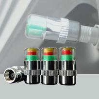4 vnt. Padangų slėgio matuoklis su slėgio įspėjimo dangteliu 2.2Bar 32PSI