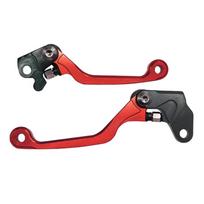 Motorcycle Short Brake Clutch Levers Handle for WR250 Replacement Aluminum Brake Clutch Lever Adjustable Brake Lever raudona