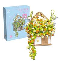 Flower pot lighting bouquet Building blocks Decorative toys children's gifts yellow