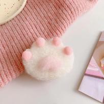 Cute Trendy Cat Paws Hair Clips For Women Girls Plush Duckbill Side Clips Sweet Geometric Lolita Hair Pins Children BB Clips beige
