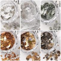 Mica Flake Nail Art Metal High Gloss Mineral Copper Gold Flake Thin Fragment Irregular Mica Flake Nail Set