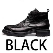 2024 High Top Zipper Style Thick Bottom Lace Up Round Toe Short Boots For Men Anti Slip Wear-Resistant 2024 Winter Boots Work Shoes 38