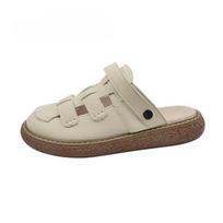 2024 Two Way Wear Women's Closed Toe Sandals Comfortable Casual Slippers Retro Roman Sandals Collegiate Student Sandalias De Mujer 35