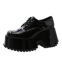 2024 Womens Derby Shoes Autumn Female Footwear  Casual Sneaker  Platform Round Toe British Style Leather Fall New Cross Dre 35