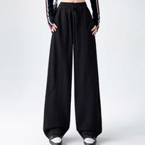 Solid Color Drawstring Jogger Pants, Casual Baggy Sporty Pants, Women's Clothing S juoda