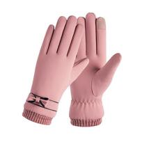 Žieminės moteriškos pirštinės su jutikliniu ekranu Naujos šiltesnės šiluminės vilnos pamušalas „Guantes“ pirštinės pirštinės vandeniui atsparios motociklo pirštinės One Size gray