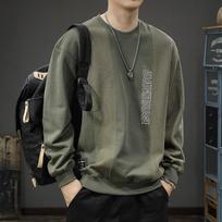 American Trendy Brand Design Sense Splicing Crew Neck Sweater Men'S Loose Large Size Autumn And Winter Heavy Retro Casual Pullover Jacket M gray