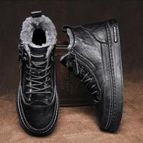 Fashion Warm With Fur Brown Boots for Men Winter Black Man Shoes Original Deals Sale Cheap Low Price Classic Casual Fashion High Quality 39