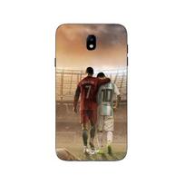 Case for Samsung Galaxy j7 2018 CRISTIANO RONALDO MESSI GOAT juoda
